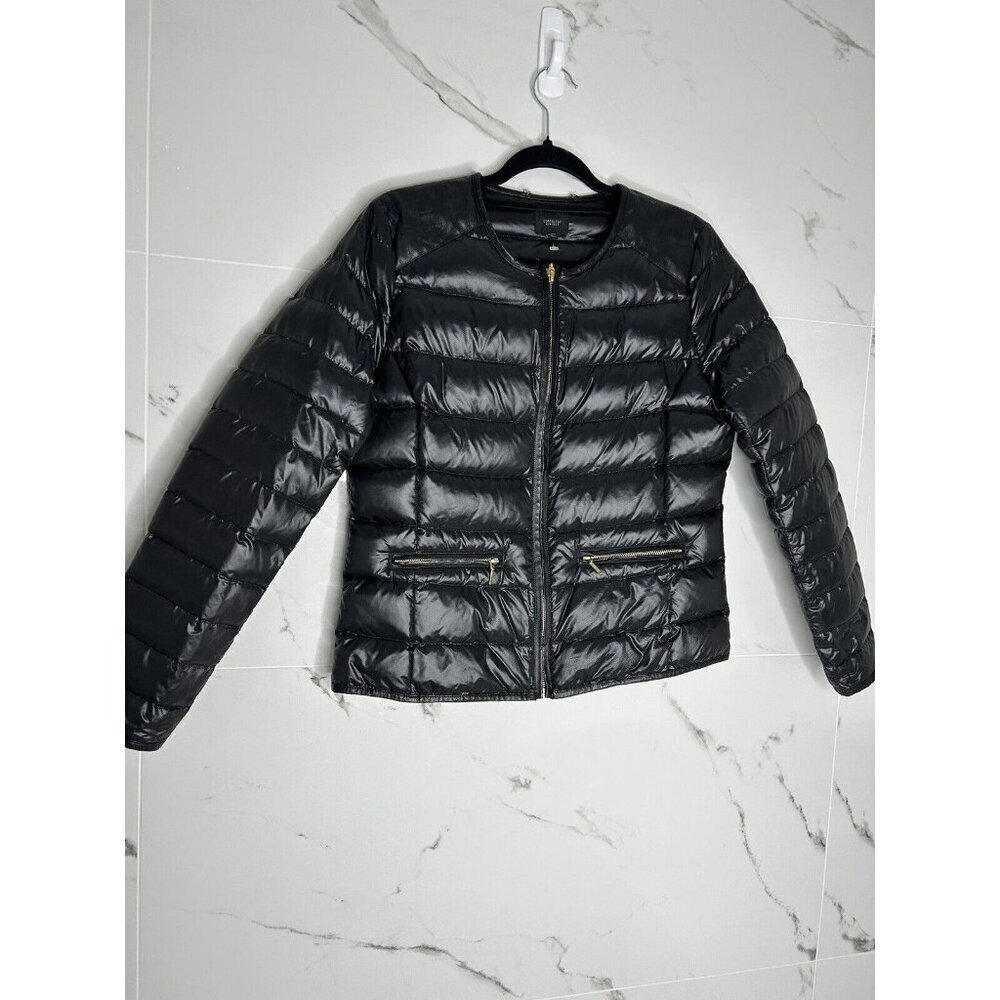 COATOLOGY NEW YORK LIGHT WEIGHT BLACK %95  DOWN JACKET GOLD ZIPPER SZS /…​